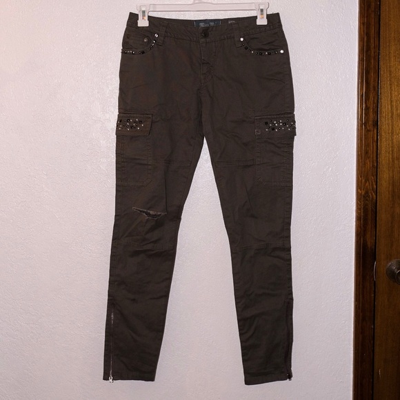 Miss Me Denim - Miss Me green cargo skinny jeans